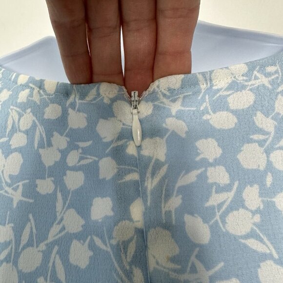 Rixo x Target Midi Swing Dress Size 16W Floral Puff Sleeve Lace Powder Blue - Picture 5 of 10